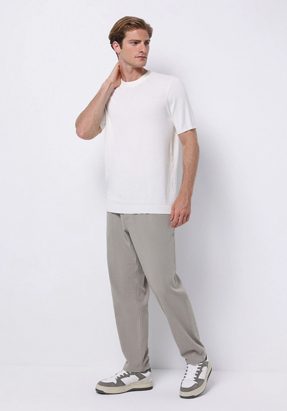 Regular Fit Orta Bel Düz Paça Erkek Taş  Pantolon