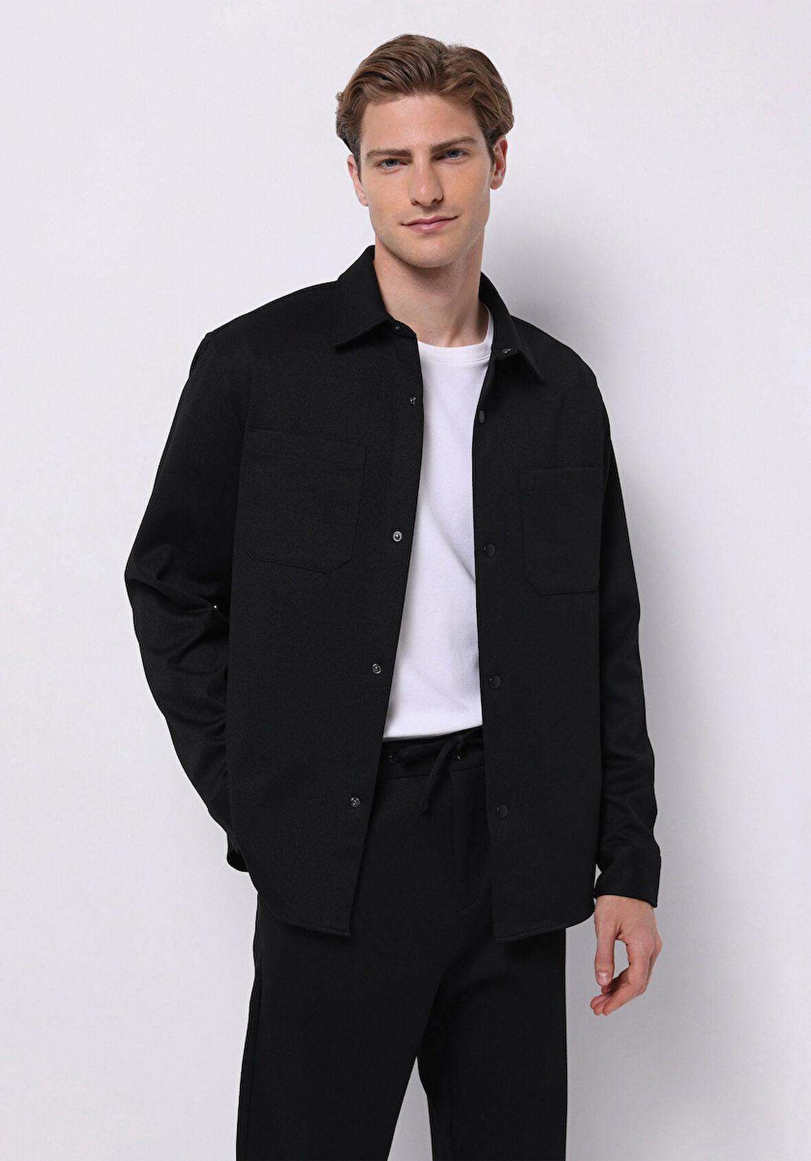 Regular Fit   Erkek Siyah Shacket
