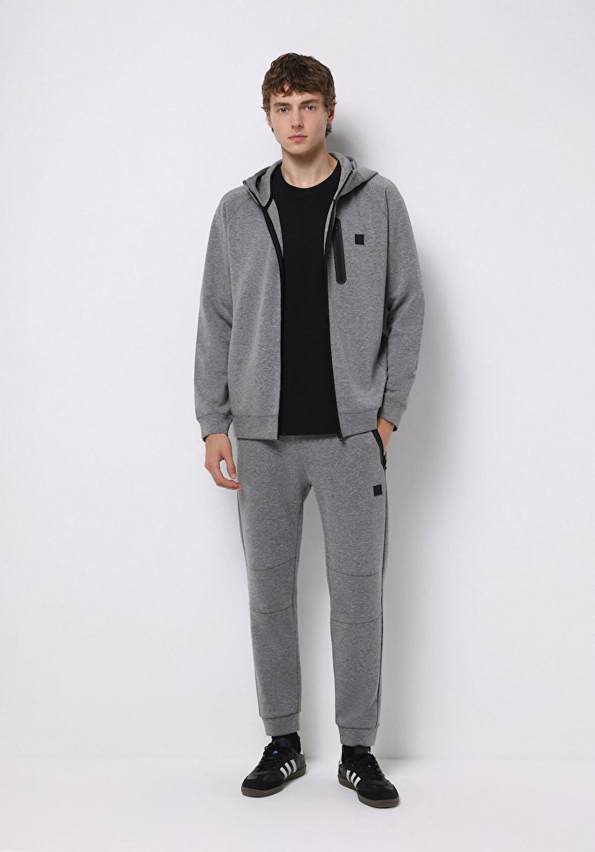 Regular Fit Orta Bel Düz Erkek Antrasit Eşofman Altı