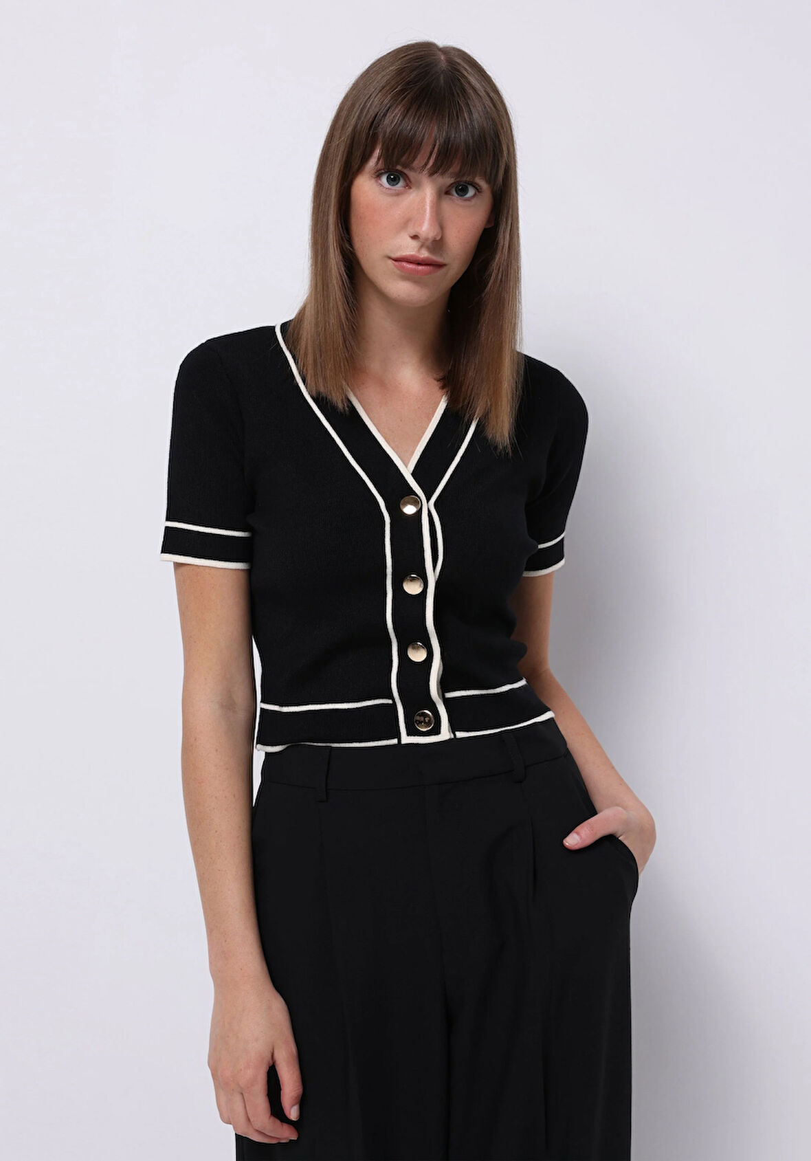 Regular Fit   Kadın Siyah Hırka