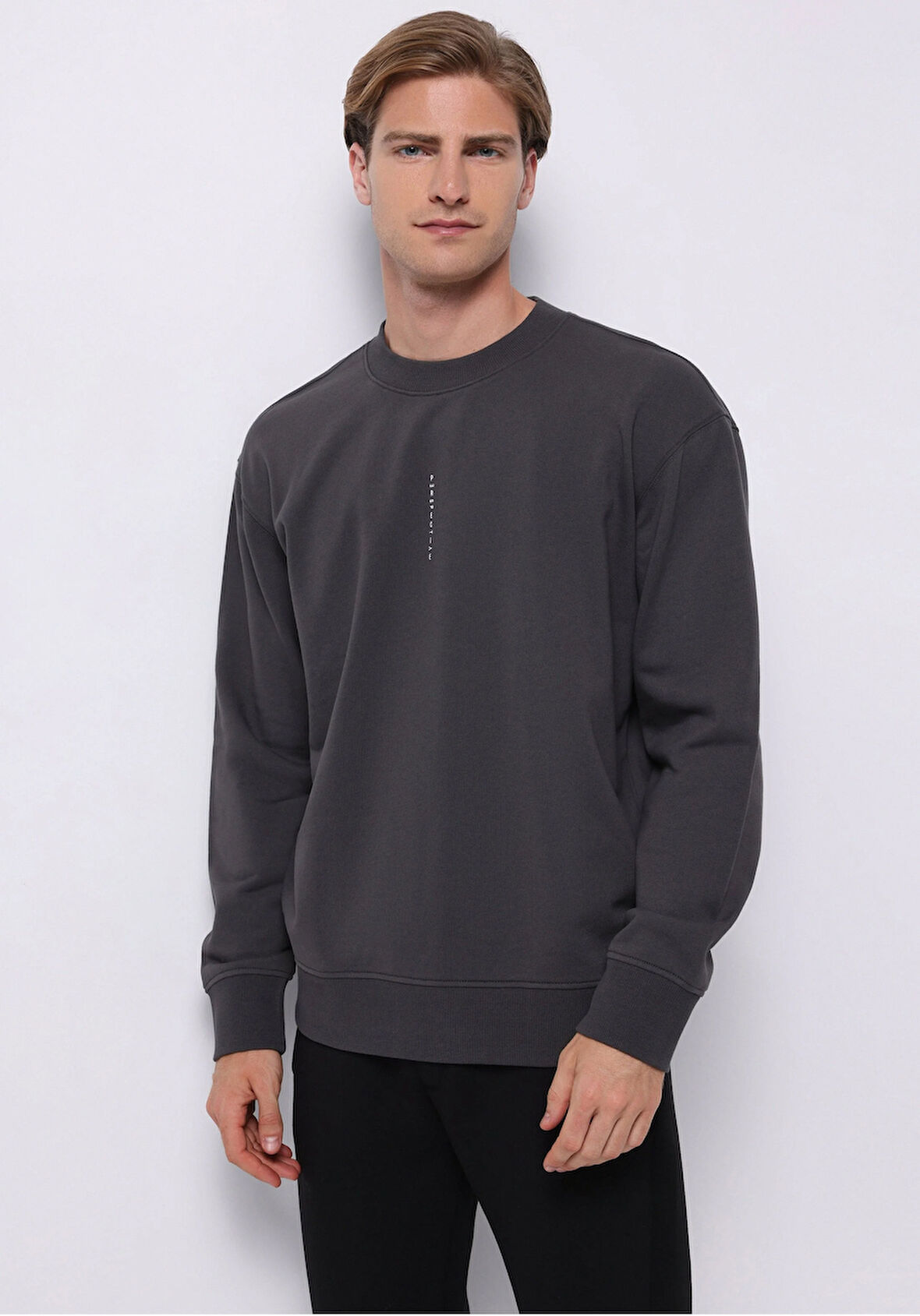 Comfort Fit   Erkek Antrasit Sweatshirt