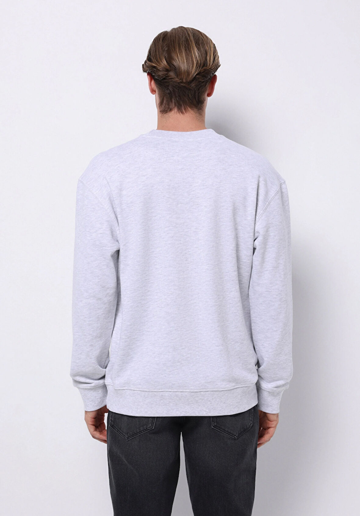 Comfort Fit   Erkek Gri Sweatshirt