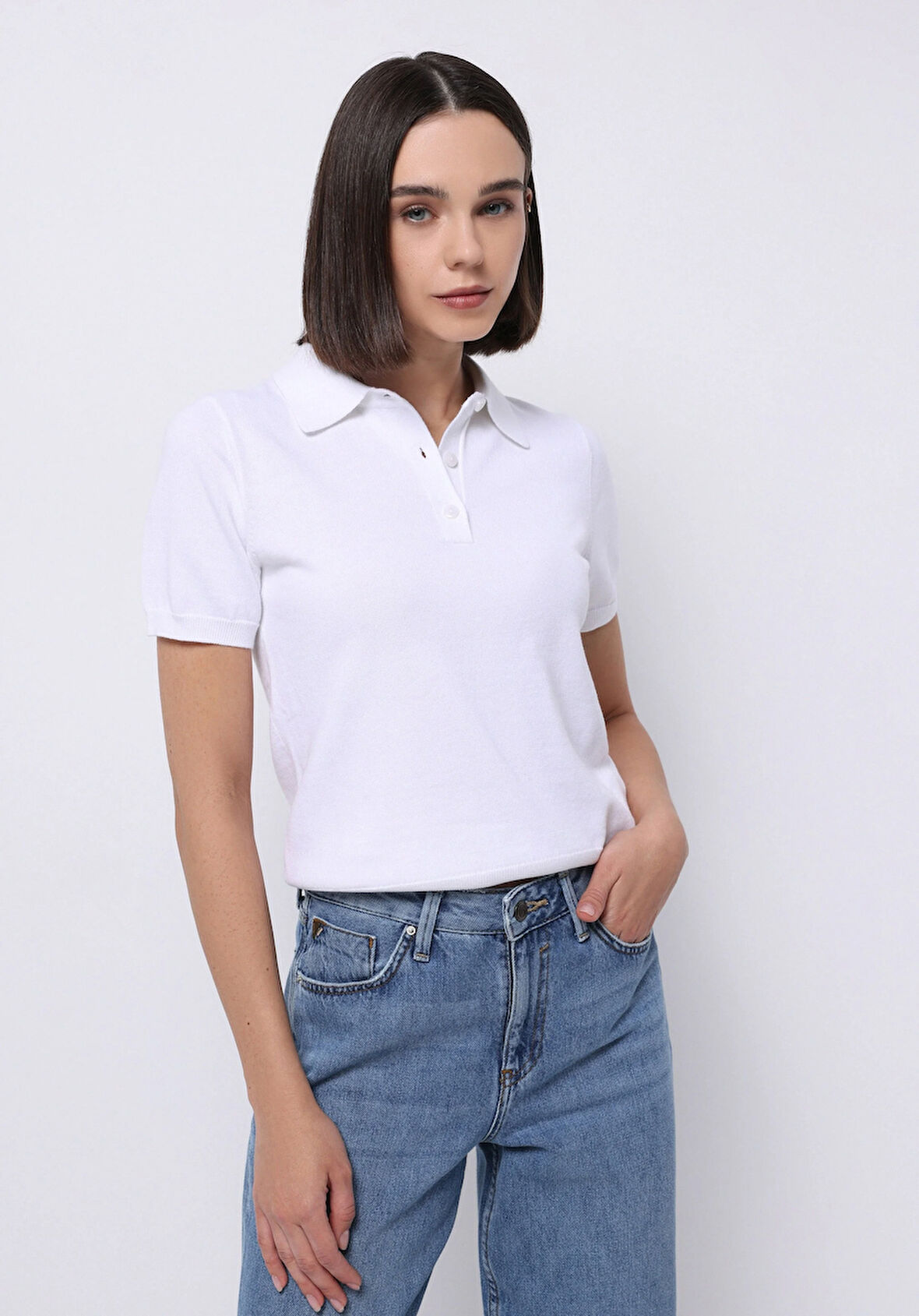 Regular Fit   Kadın Beyaz  Kazak