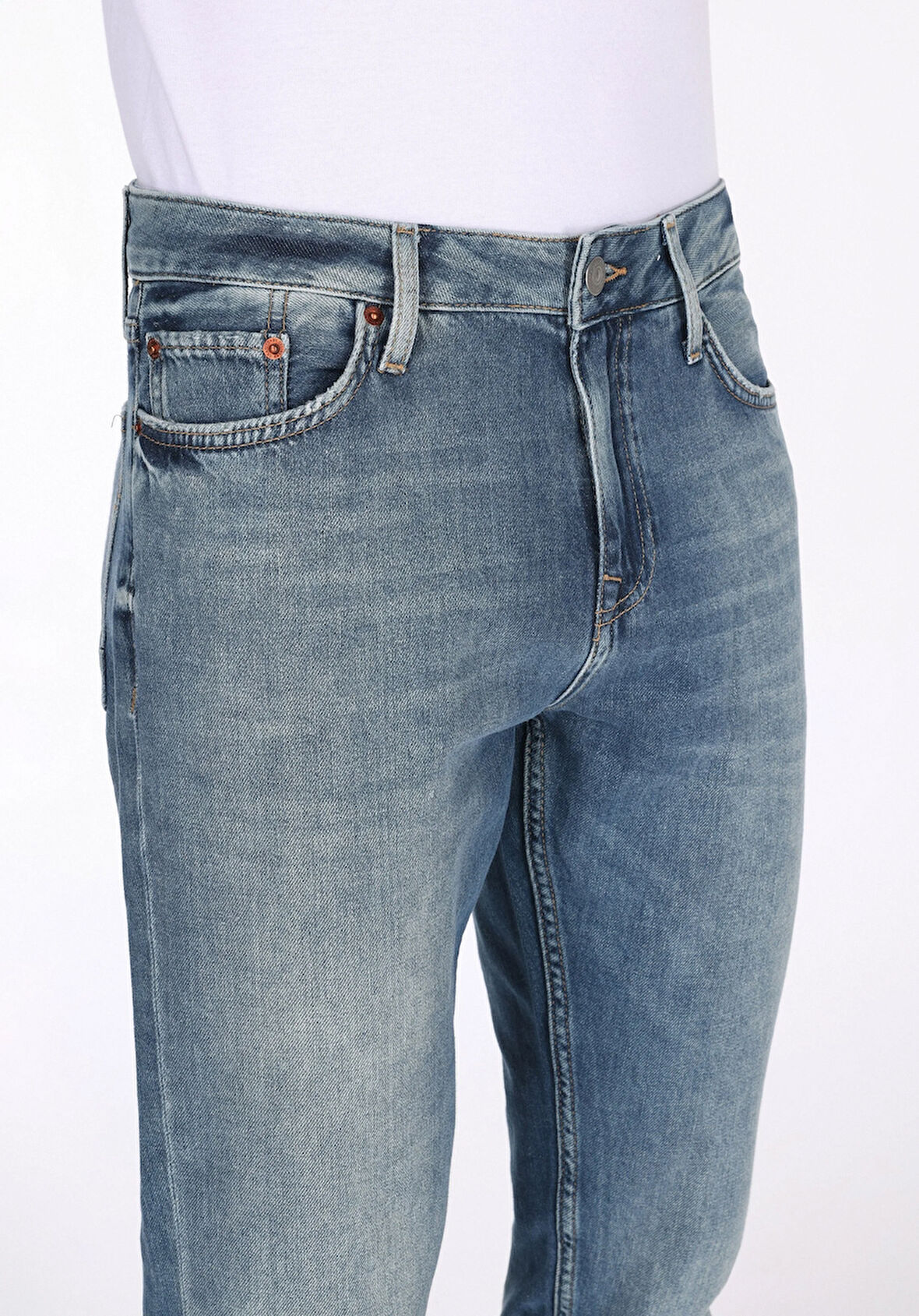 Regular Fit   Erkek İndigo Jean Pantolon