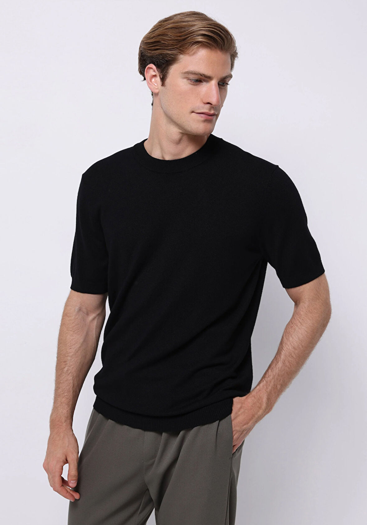 Regular Fit   Erkek Siyah  Kazak