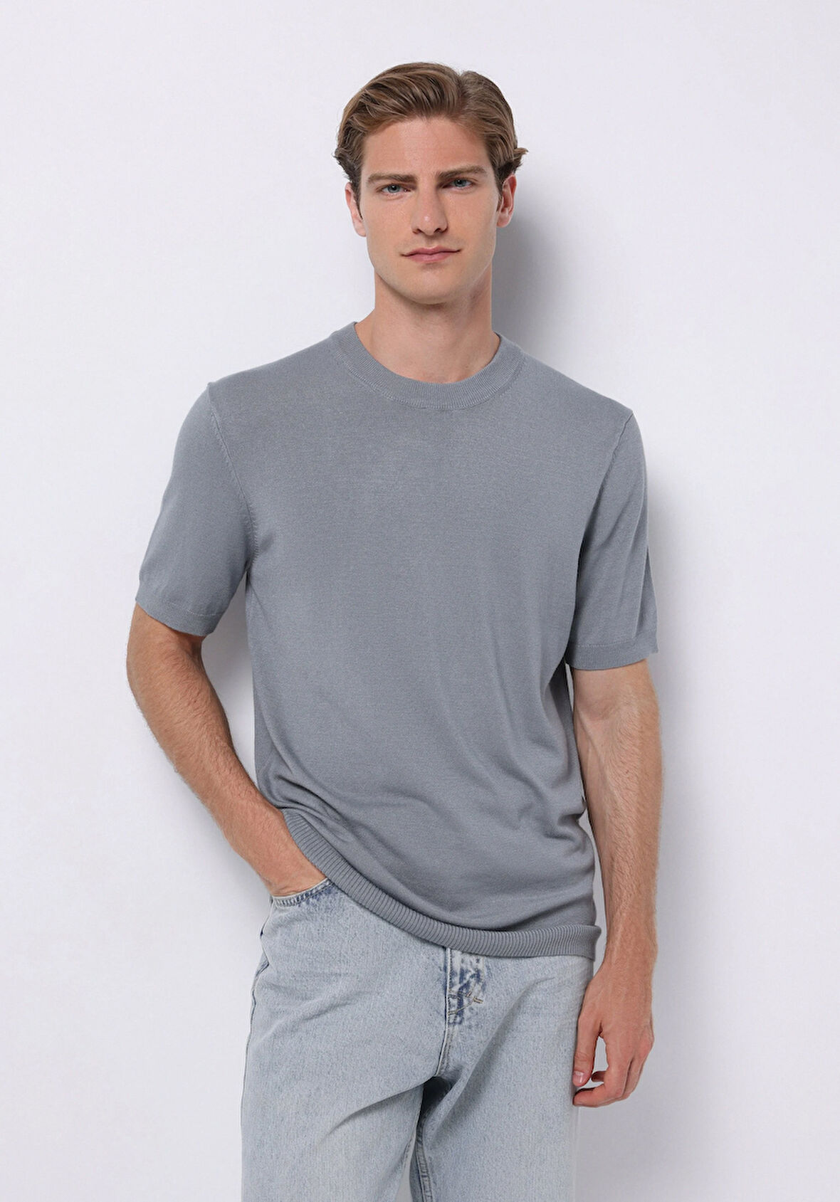 Regular Fit   Erkek Yeşil  Kazak