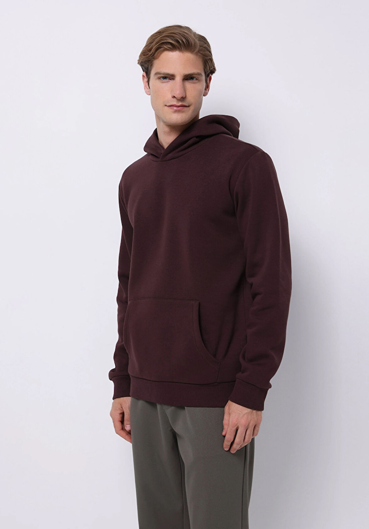 Regular Fit   Erkek Bordo Sweatshirt
