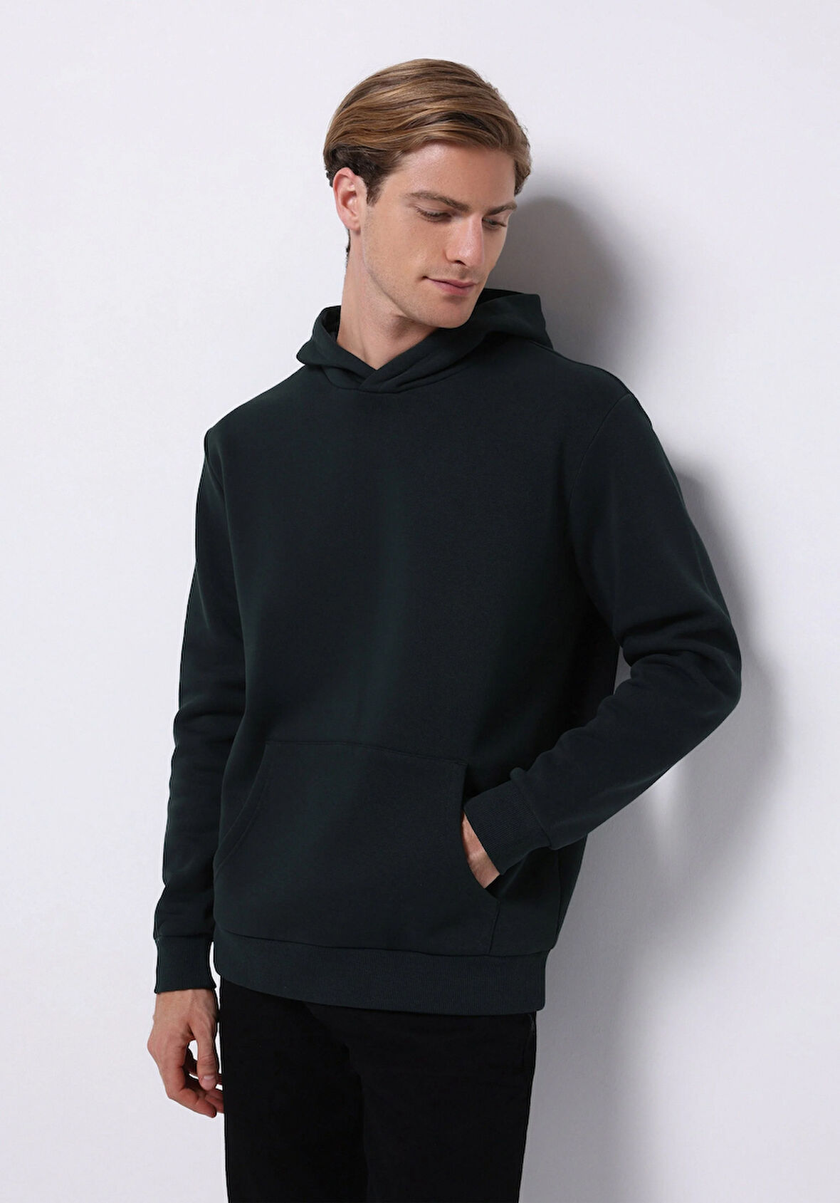 Regular Fit   Erkek Yeşil Sweatshirt