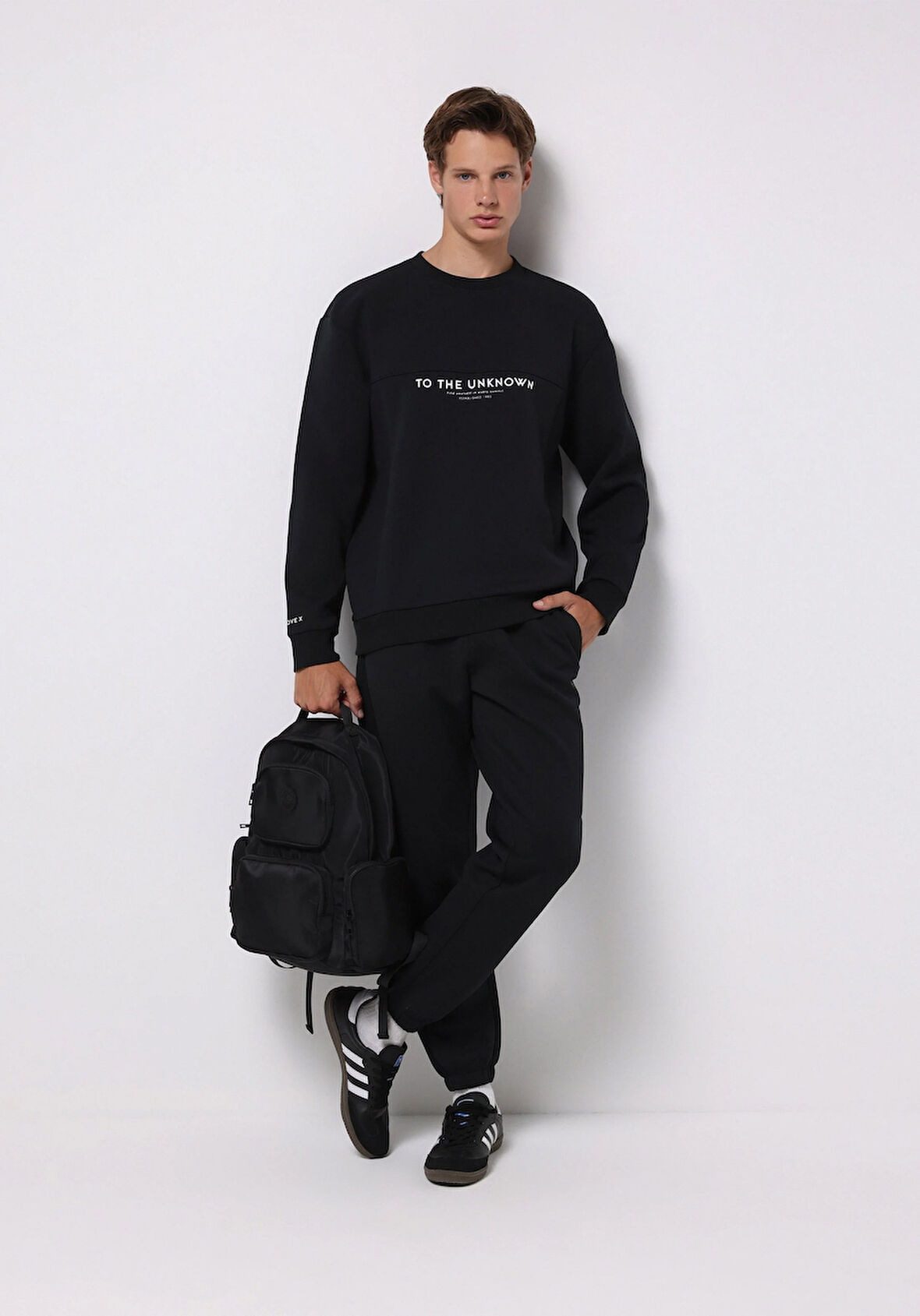 Comfort Fit   Erkek Siyah Sweatshirt