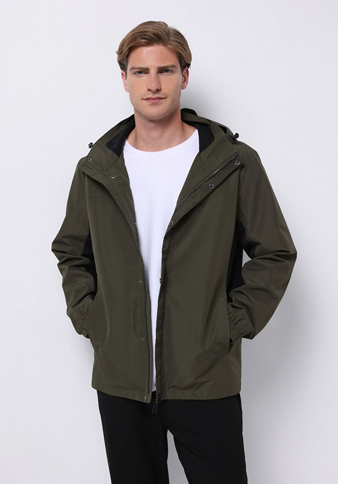 Regular Fit     Erkek Yeşil Yağmurluk