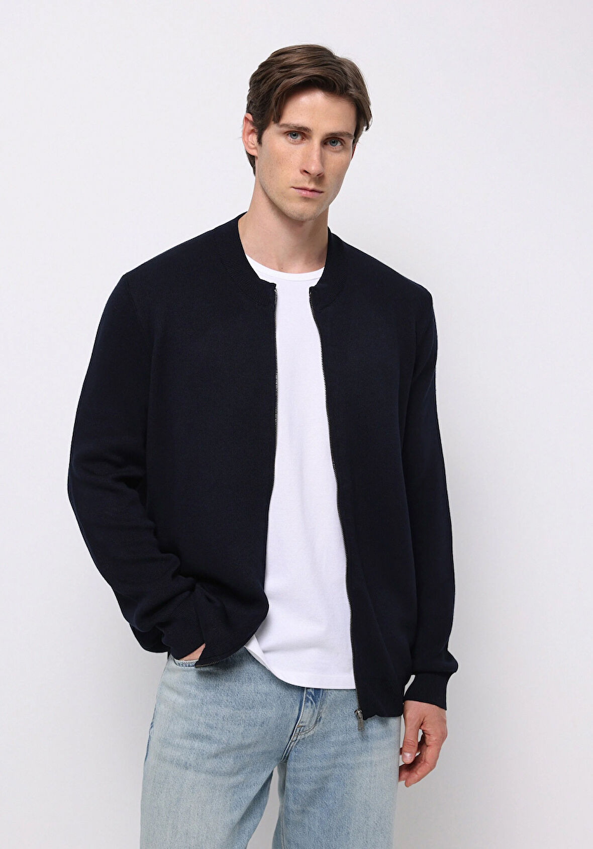 Regular Fit   Erkek Lacivert Hırka