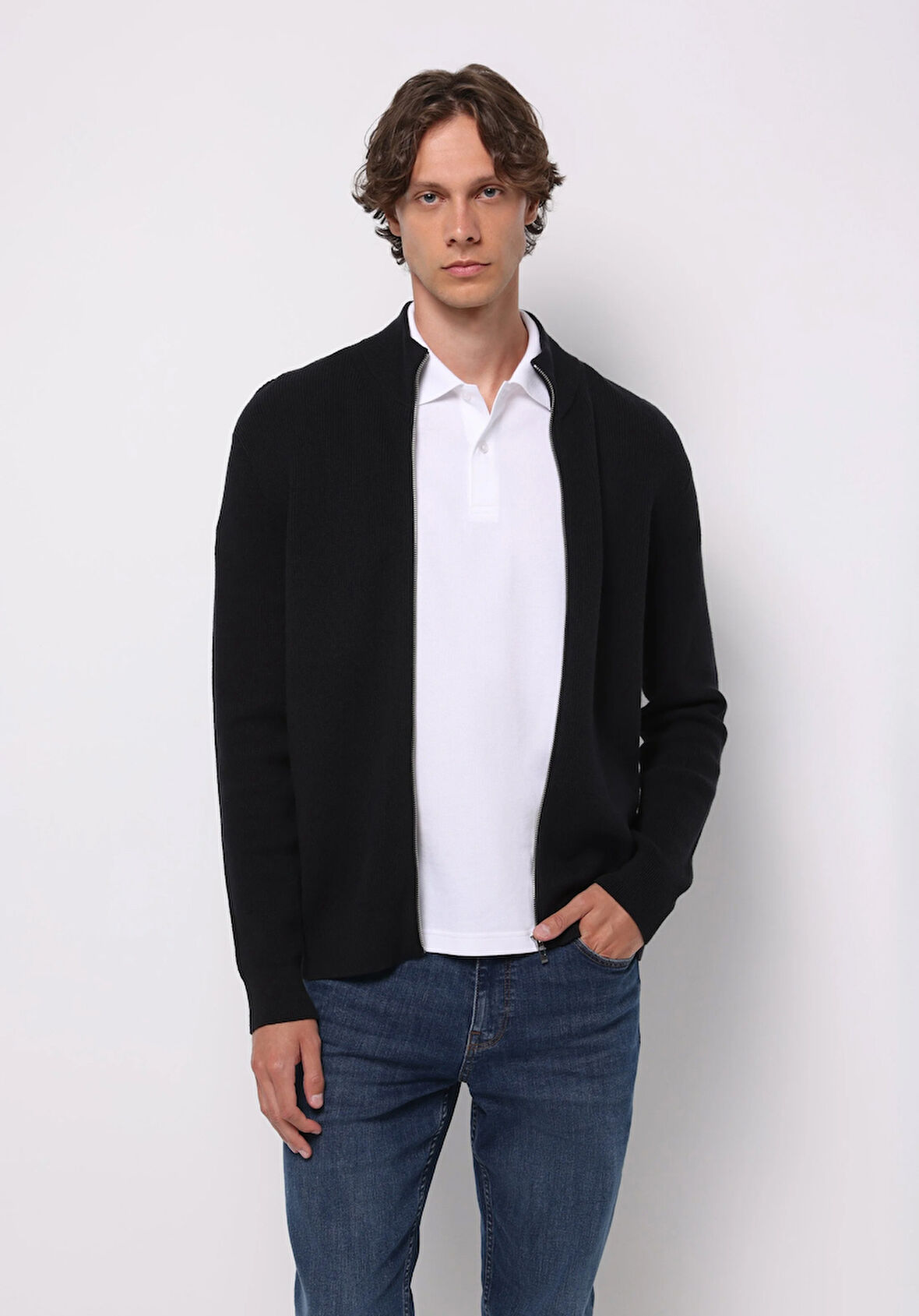 Regular Fit   Erkek Antrasit Hırka