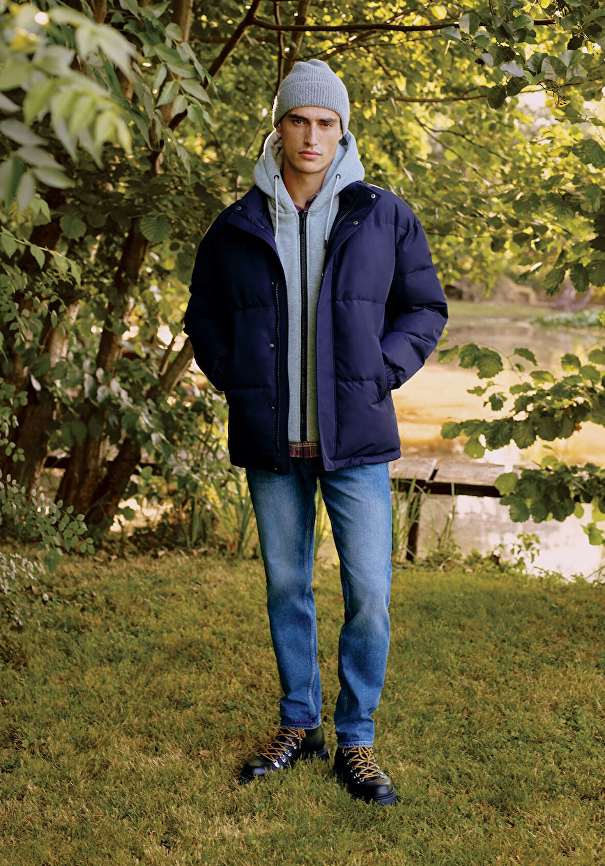 Regular Fit     Erkek Lacivert Mont