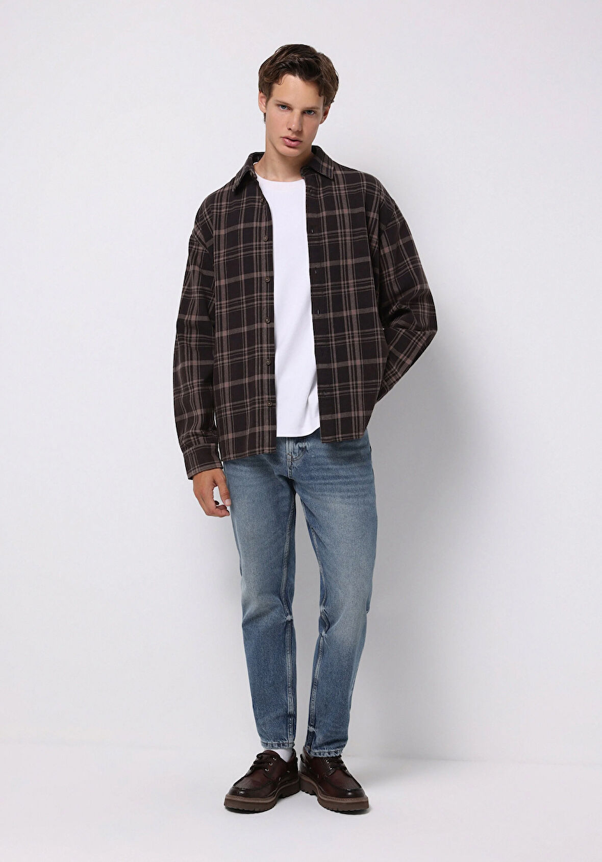 Loose Tapered Fit   Erkek İndigo Jean Pantolon