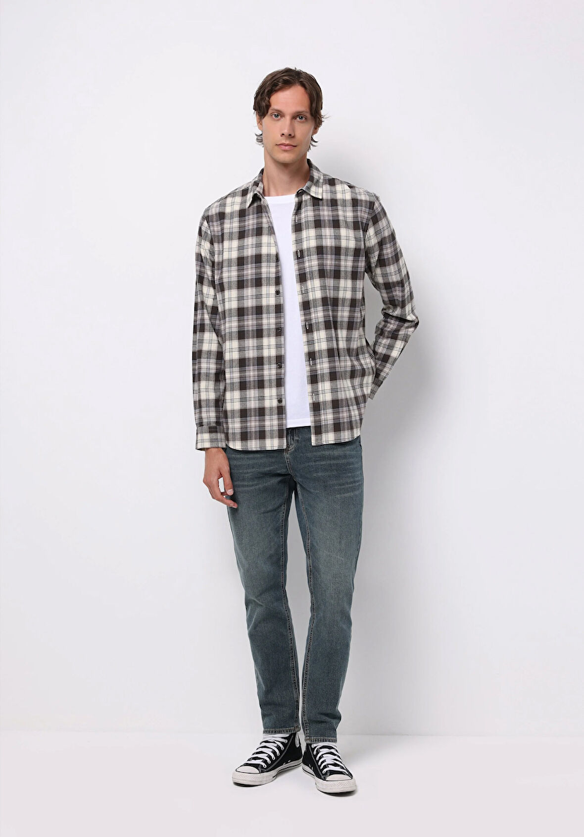 Regular Fit   Erkek Açik İndigo Jean Pantolon