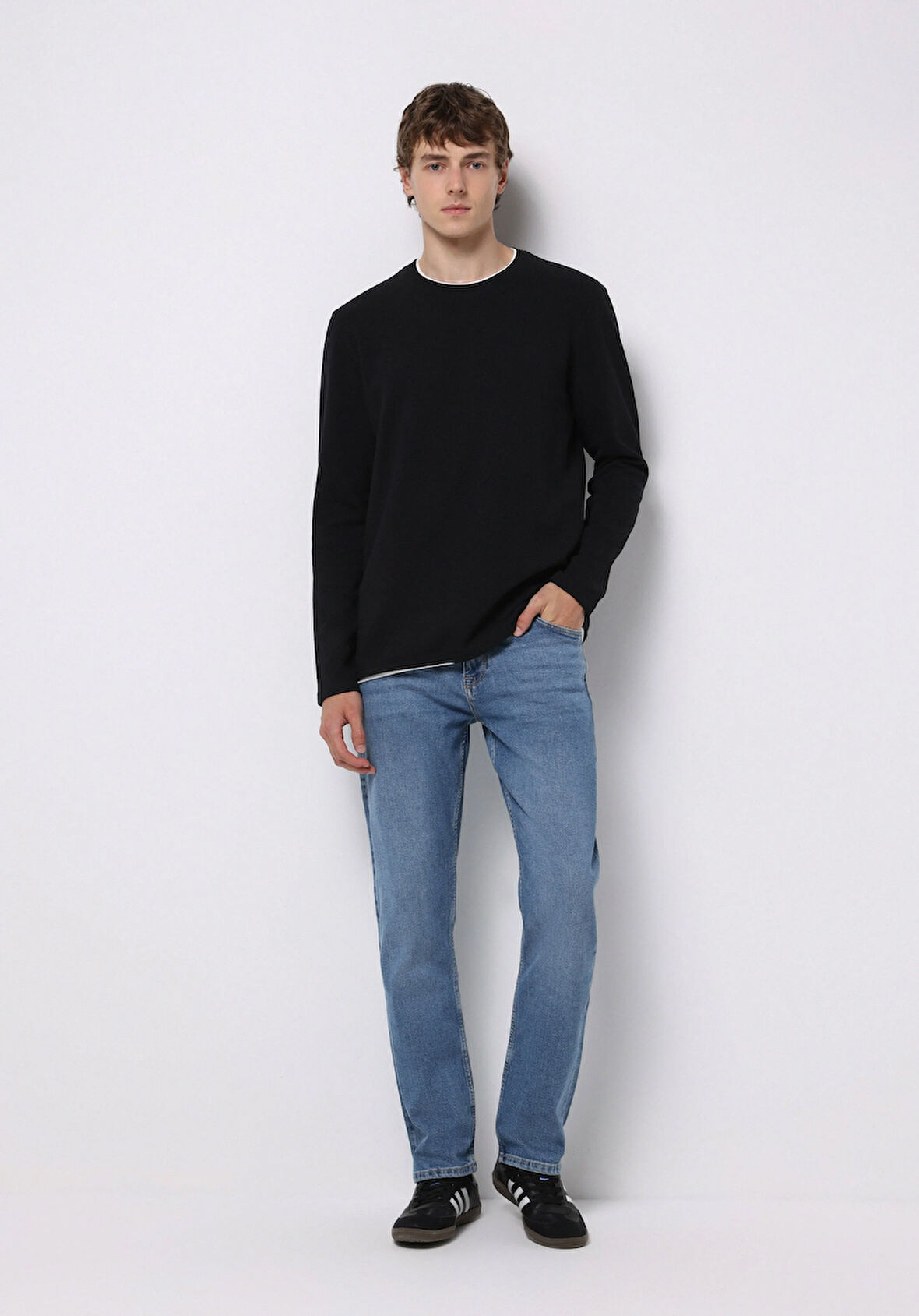 Regular Fit   Erkek Açik İndigo Jean Pantolon