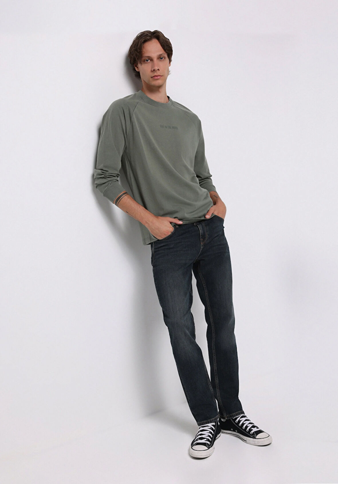 Regular Fit   Erkek İndigo Jean Pantolon