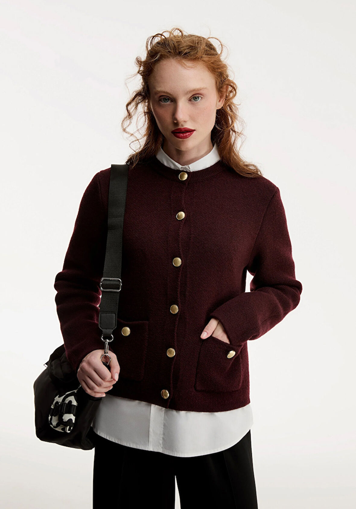 Regular Fit   Kadın Mor Hırka