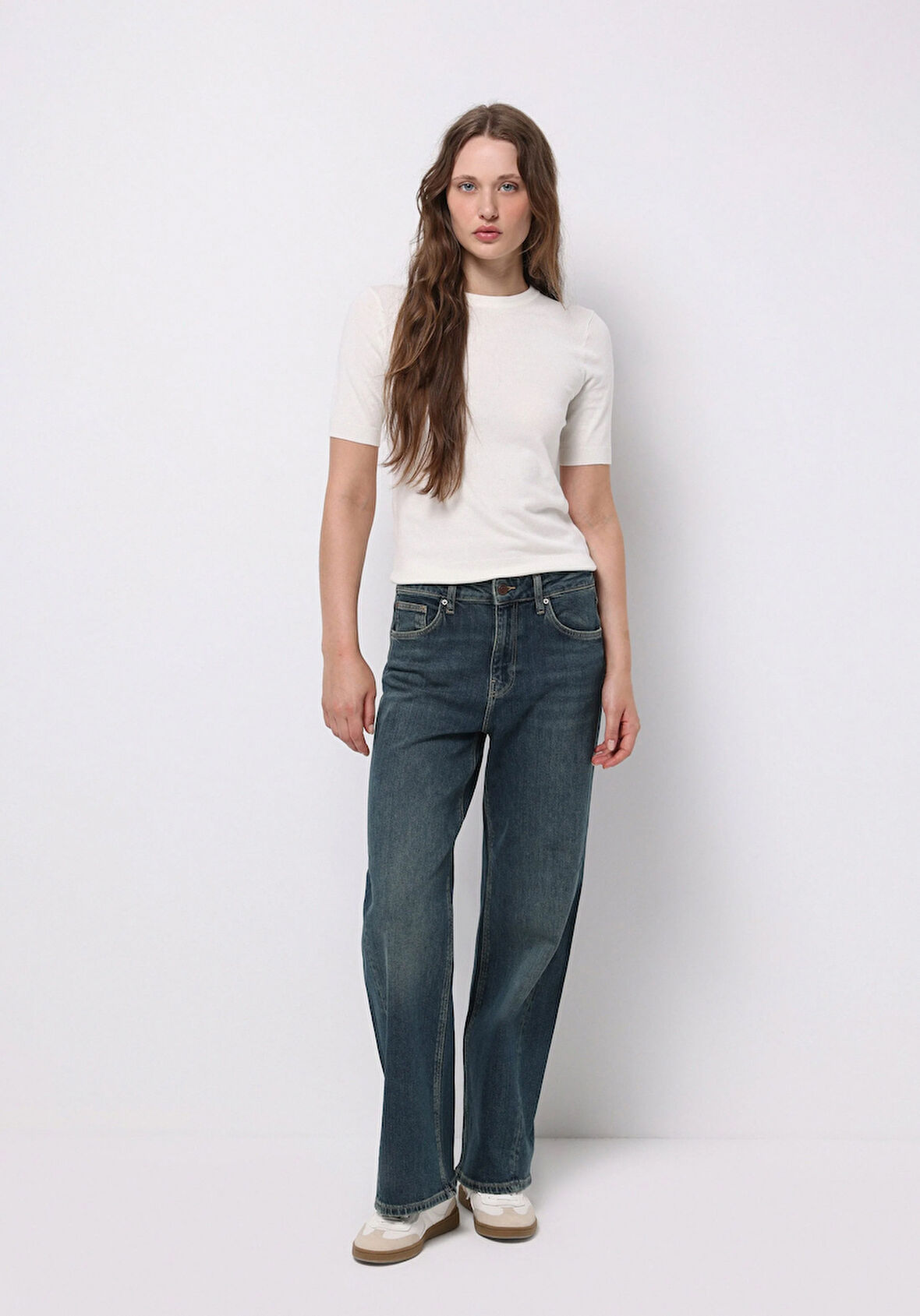 Regular Fit   Kadın İndigo Jean Pantolon