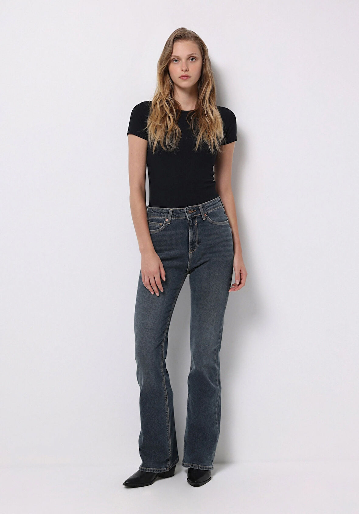 Regular Fit   Kadın İndigo Jean Pantolon