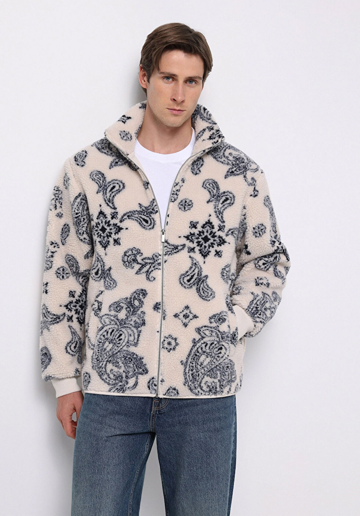 Comfort Fit    Erkek Ekru Ceket