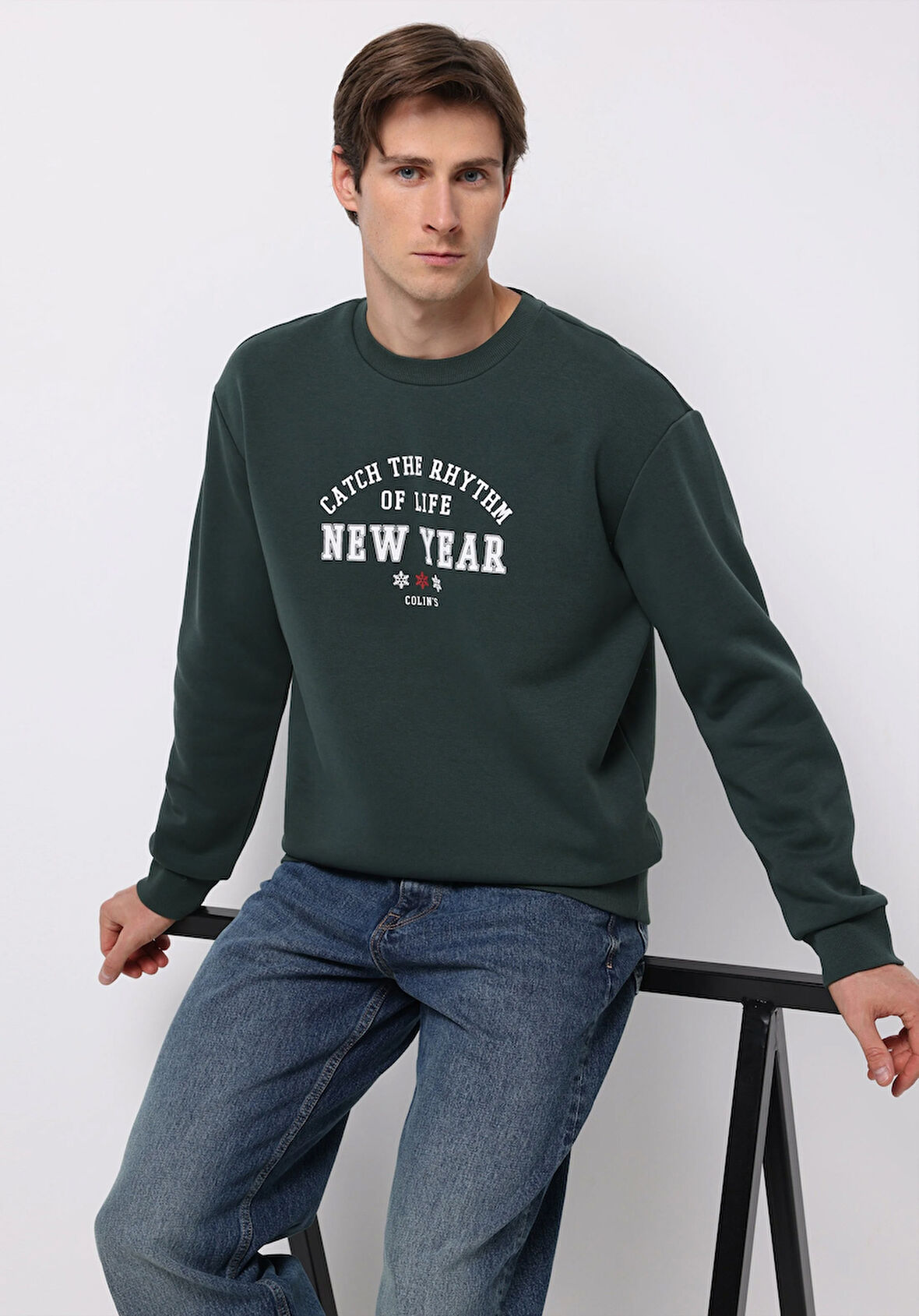 Comfort Fit   Erkek Yeşil Sweatshirt