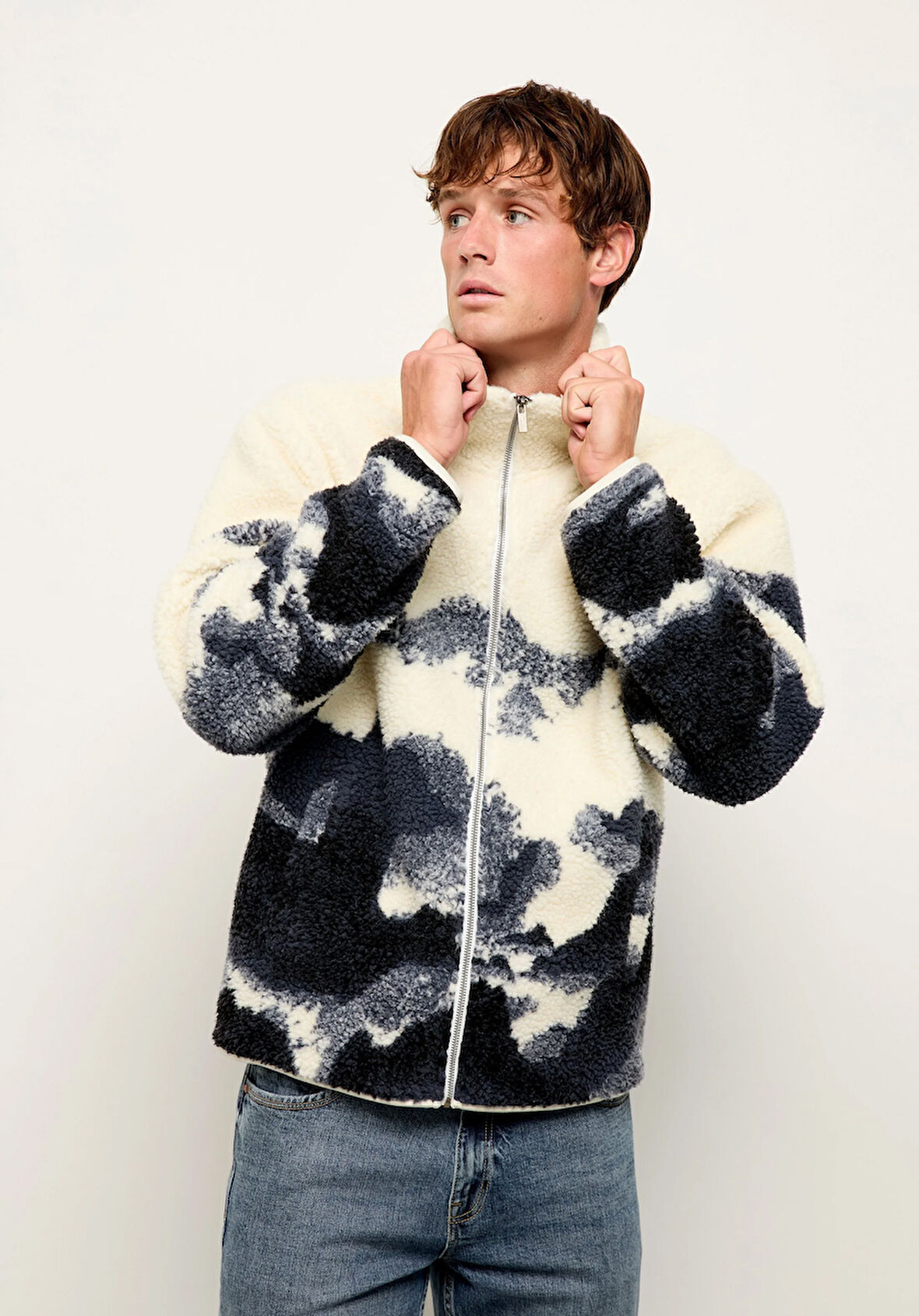 Comfort Fit    Erkek Ekru Ceket