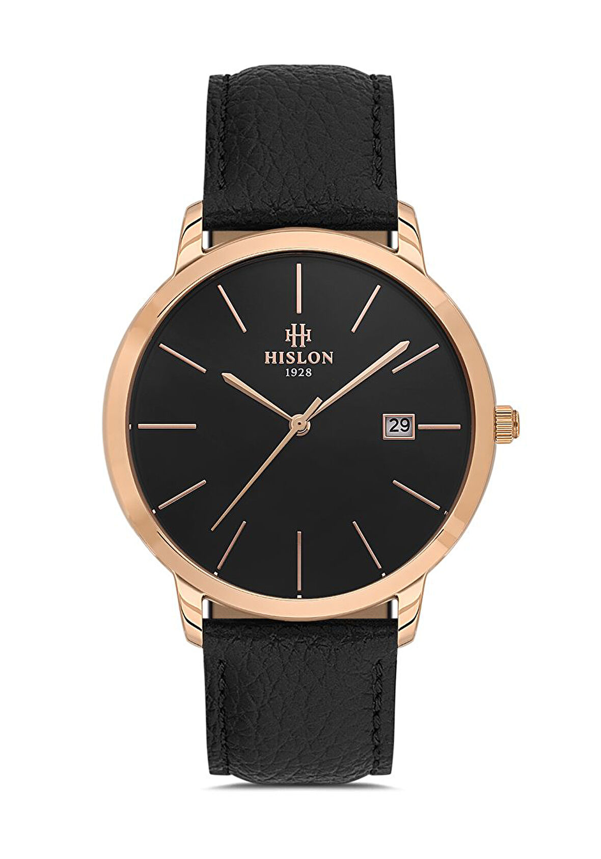 Hislon Siyah Deri Kordon Erkek Kol Saati CL161R-04BR