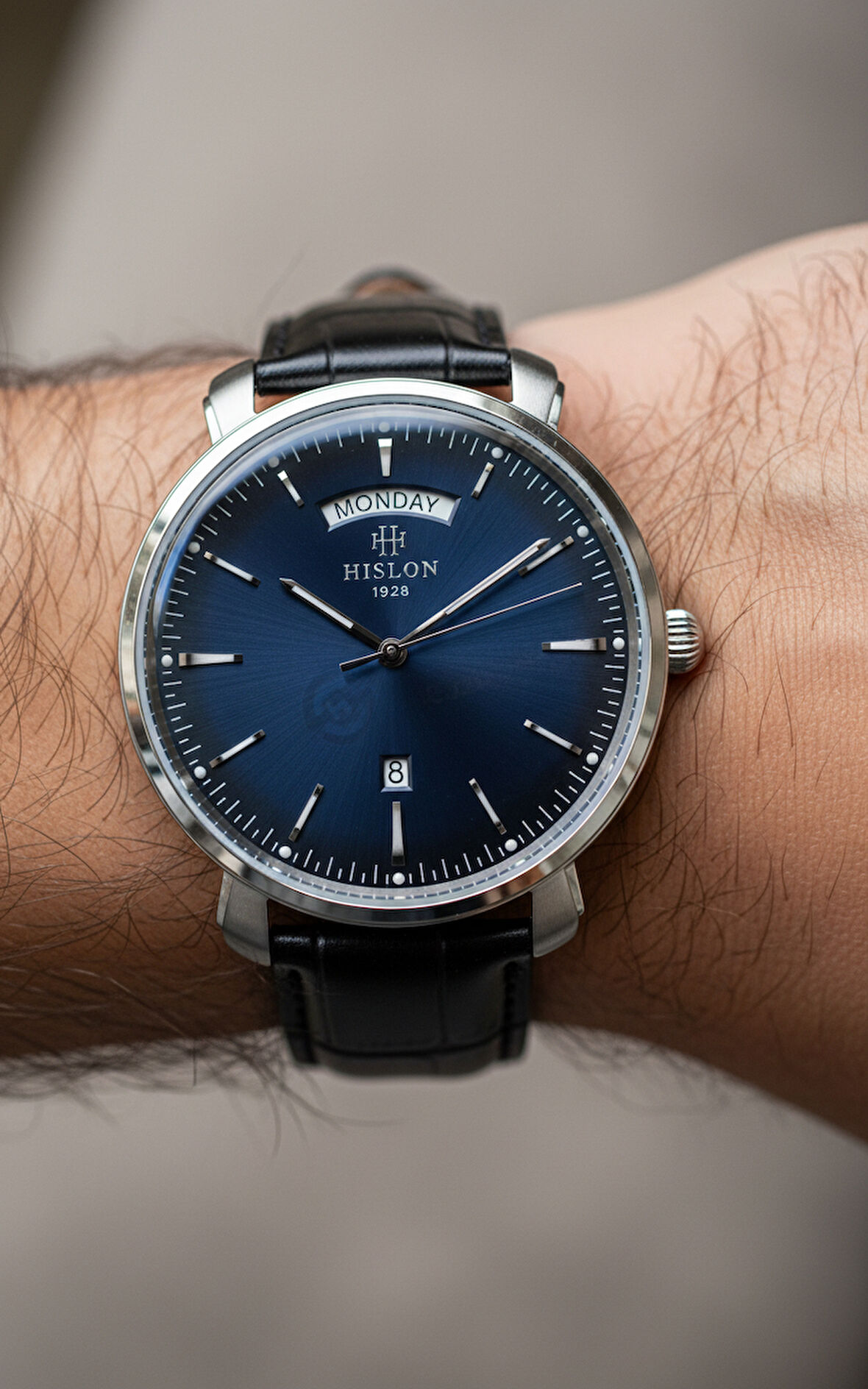 Hislon Siyah Deri Kordon Erkek Kol Saati CL203S-11BS