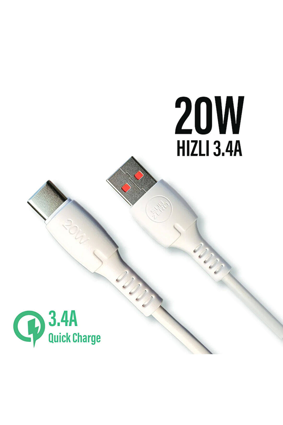 Hızlı Type C Şarj Kablosu 20W Hızlı 3.4A 1 Metre