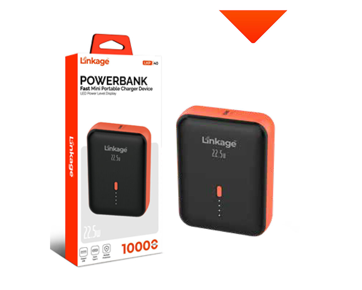 10000 mAh PD 22.5W 1X USB LED Işıklı Mini Powerbank LKP-40