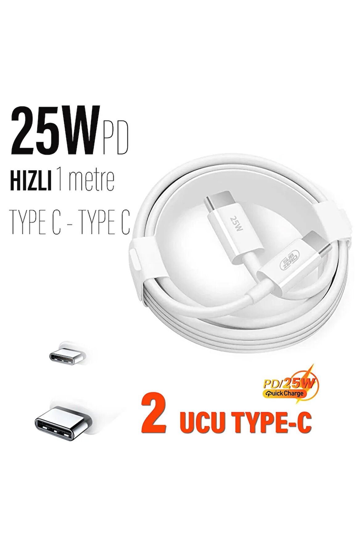 Samsung S21 FE 5G Uyumlu Type-C 25W Şarj Kablosu