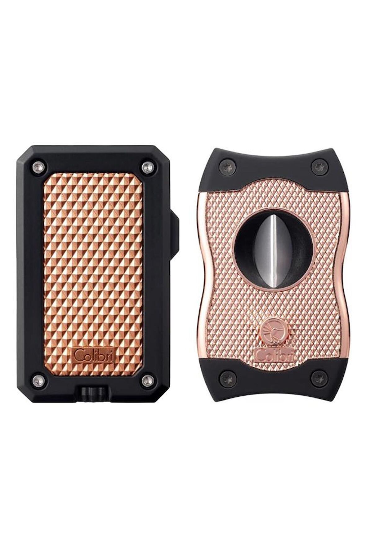 Colibri Rally Siyah-Rose Gold 3 Torch Çakmak & Siyah-Rose Gold SV-Cut Premium Puro Seti