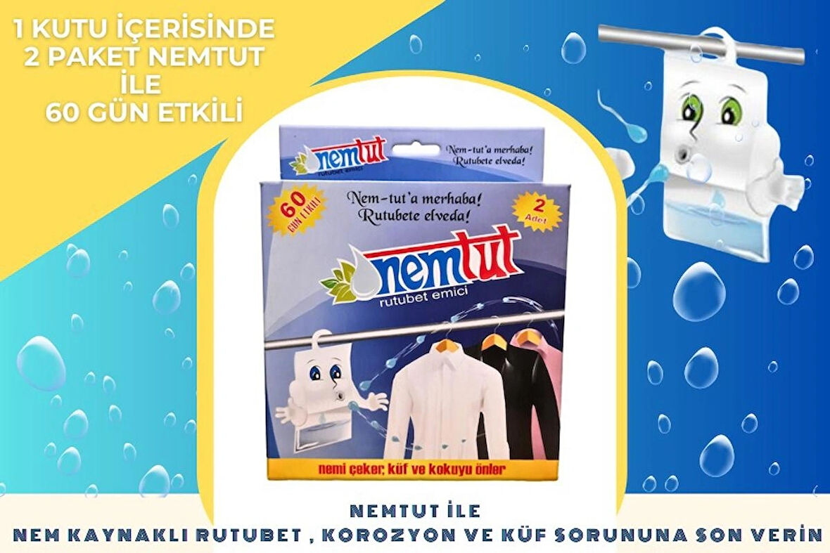 Rutubet Giderici Nem Emici Koku Küf Ve Korozyon Önleyici 1 Kutu 2 Paket 1 Kg