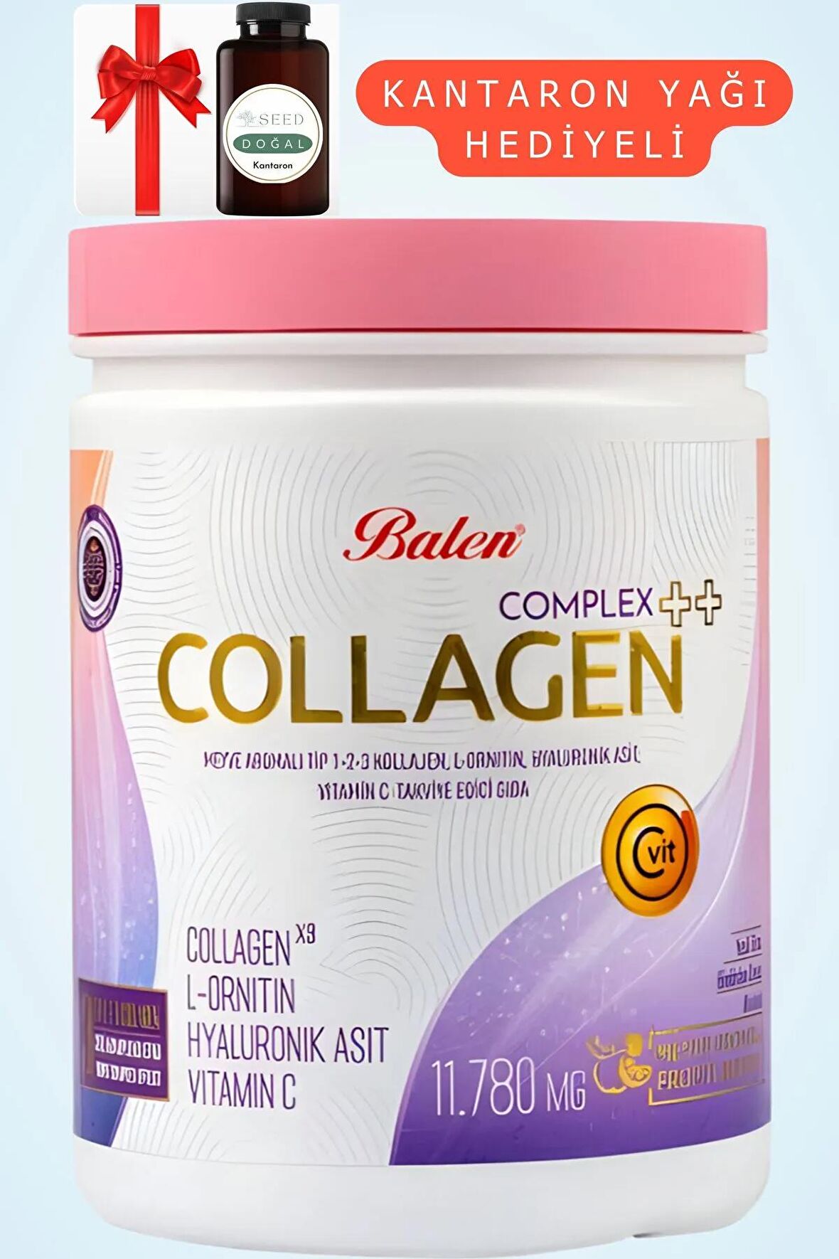 COLLAGEN COMPLEX ++ MEYVE AROMALI TİP 1,2,3 KOLAJEN , L-ORNİTİN, HYALURONİK ASİT, VİTAMİN C