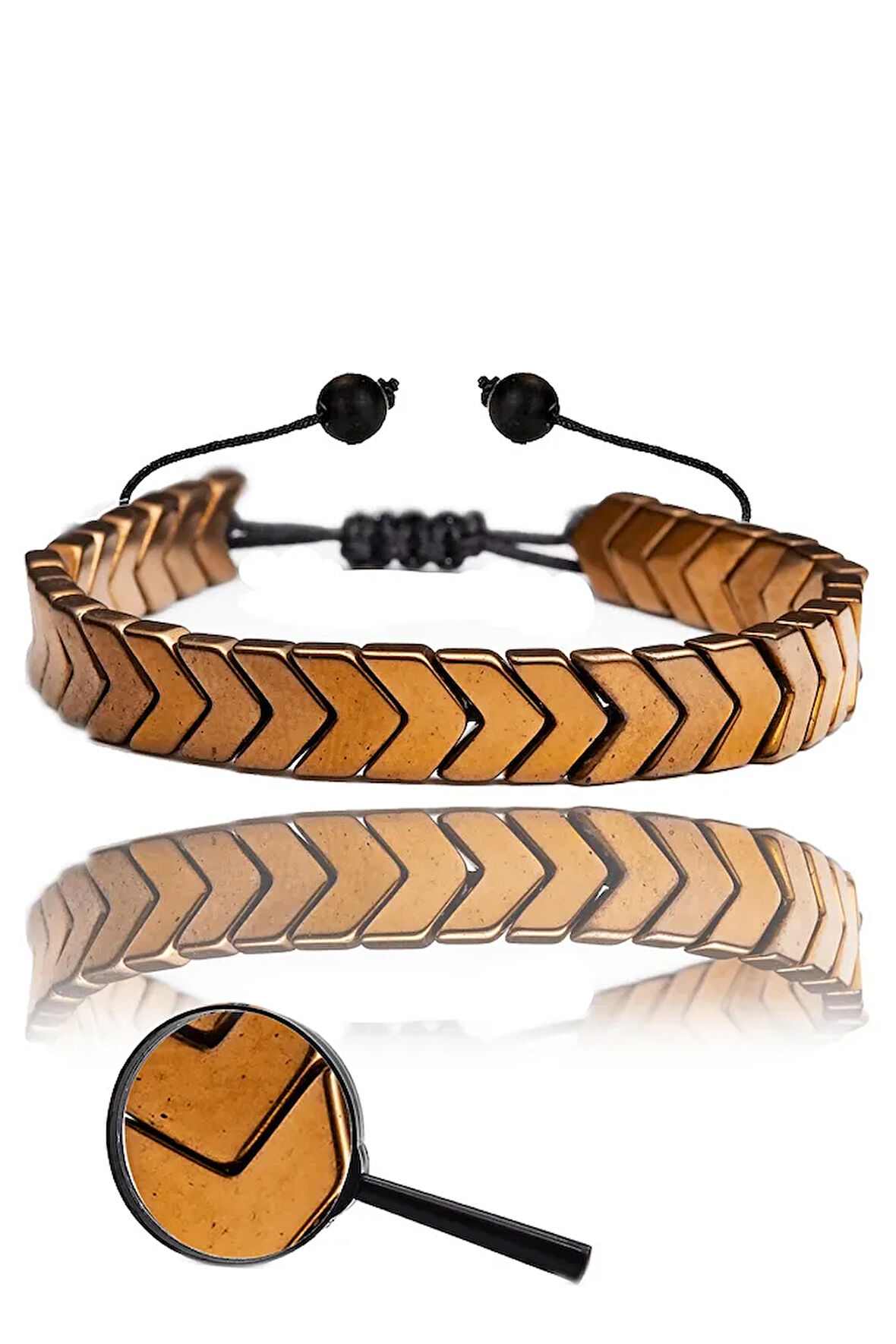 Sertifikalı Ok Çavuş Kesim Rose Hematit Taşı Bileklik - Kararmaz