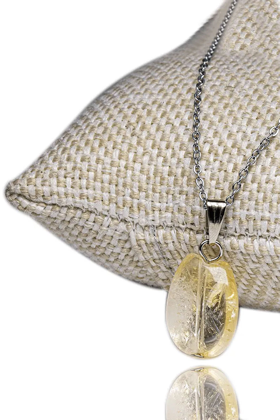 Sertifikalı A Kalite Doğal Sitrin Taşı Kolye