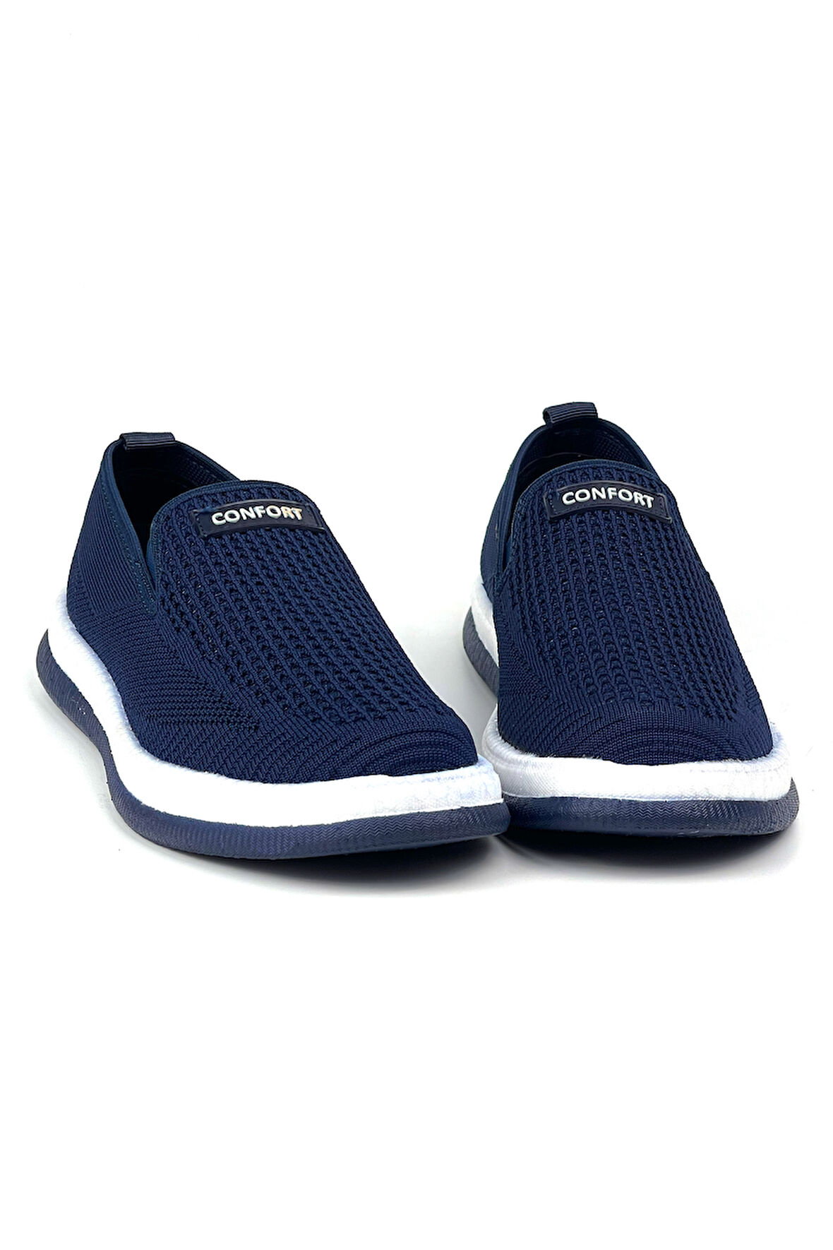 Erkek Lacivert Çok Hafif Triko Bağcıksız Esnek Hafif Günlük Casual Sneaker Spor Ayakkabı