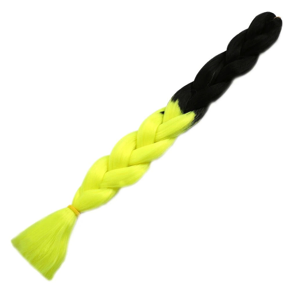 Afro Örgüsü Ve Rasta İçin Sentetik Renk Geçişli Saç / Siyah / Neon Sarı