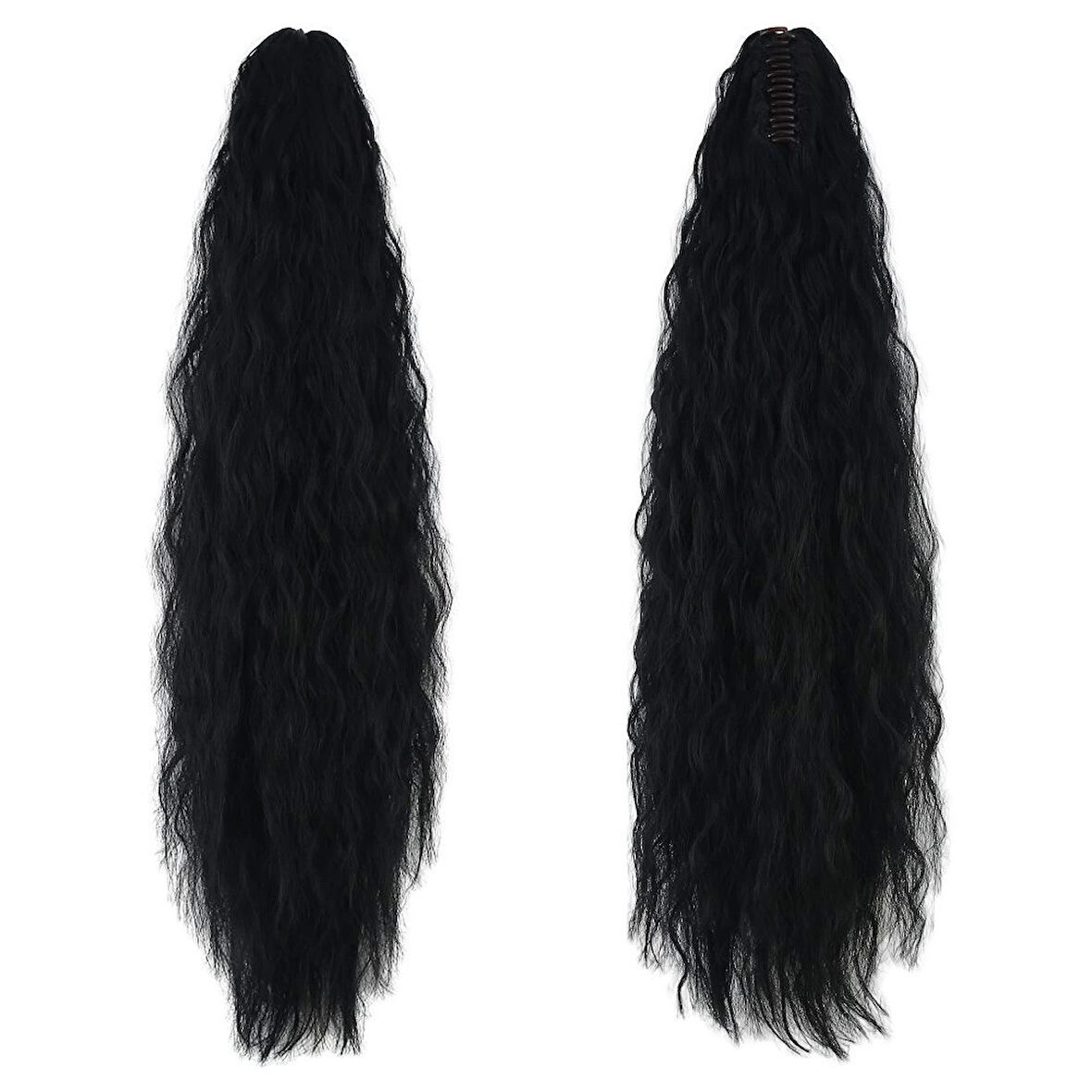 Tokalı Kabartılmış Dalgalı At Kuyruğu / Siyah /  (CLZ175)