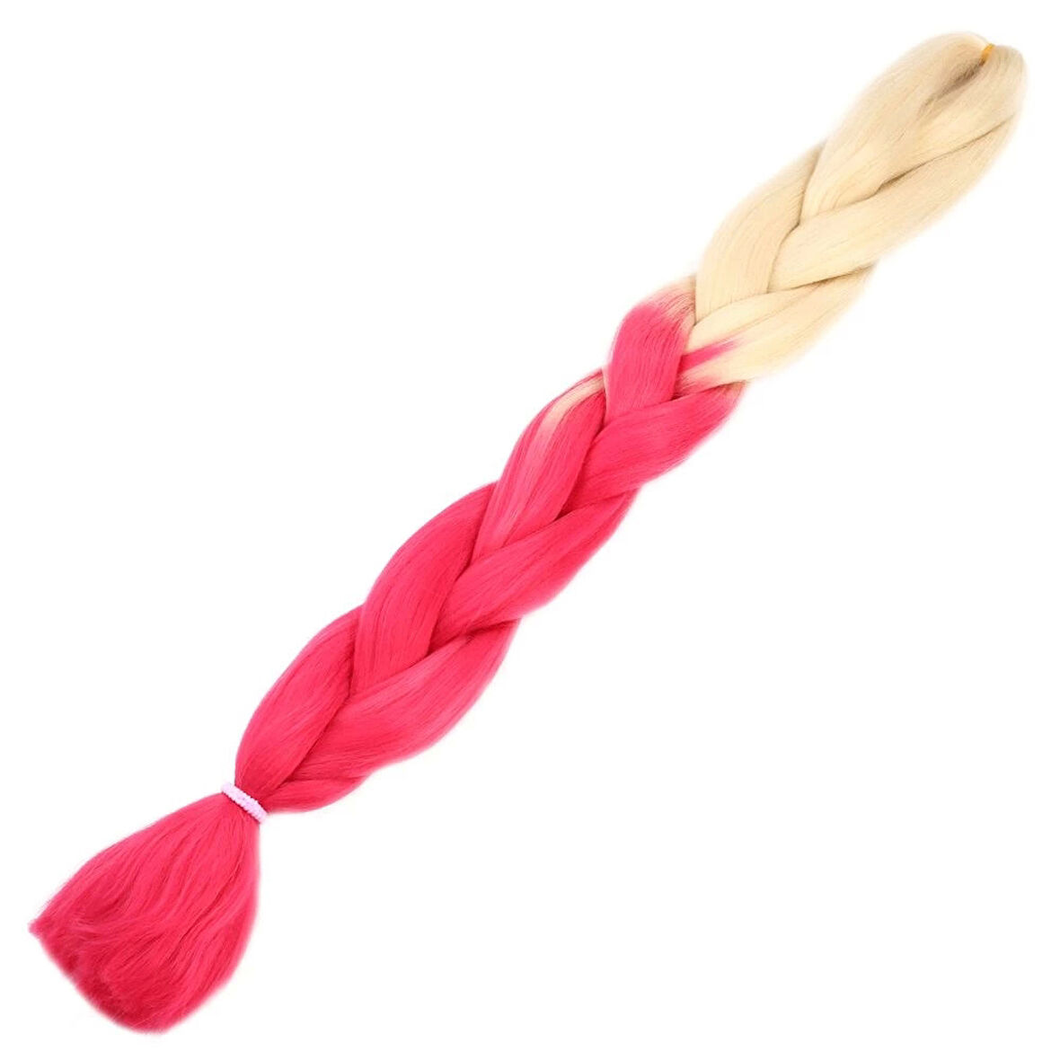 Afro Örgülük Sentetik Renk Geçişli Saç 100 Gr. / Platin / Pembe