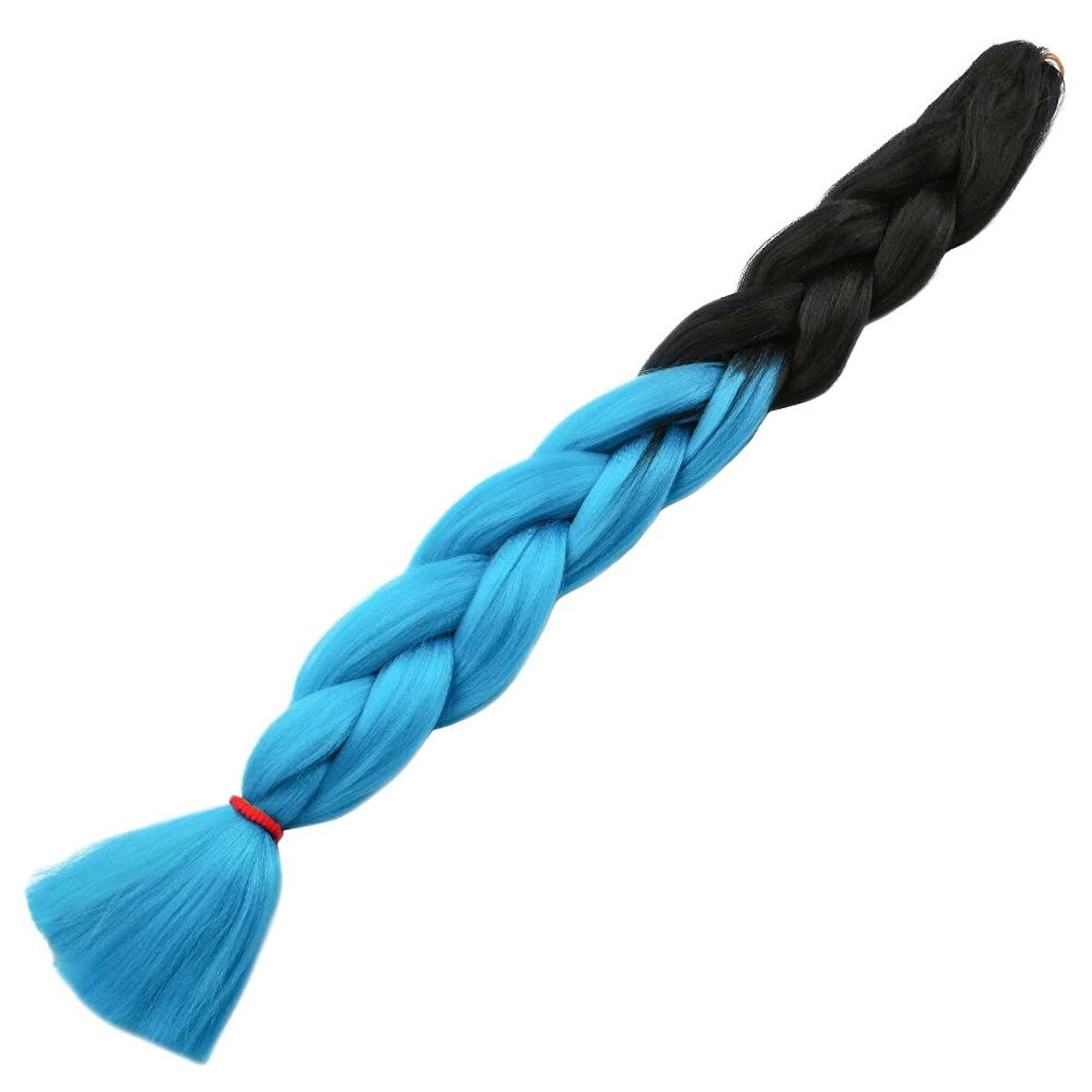 Afro Örgülük Sentetik Renk Geçişli Saç 100 Gr. / Siyah / Turkuaz Mavi