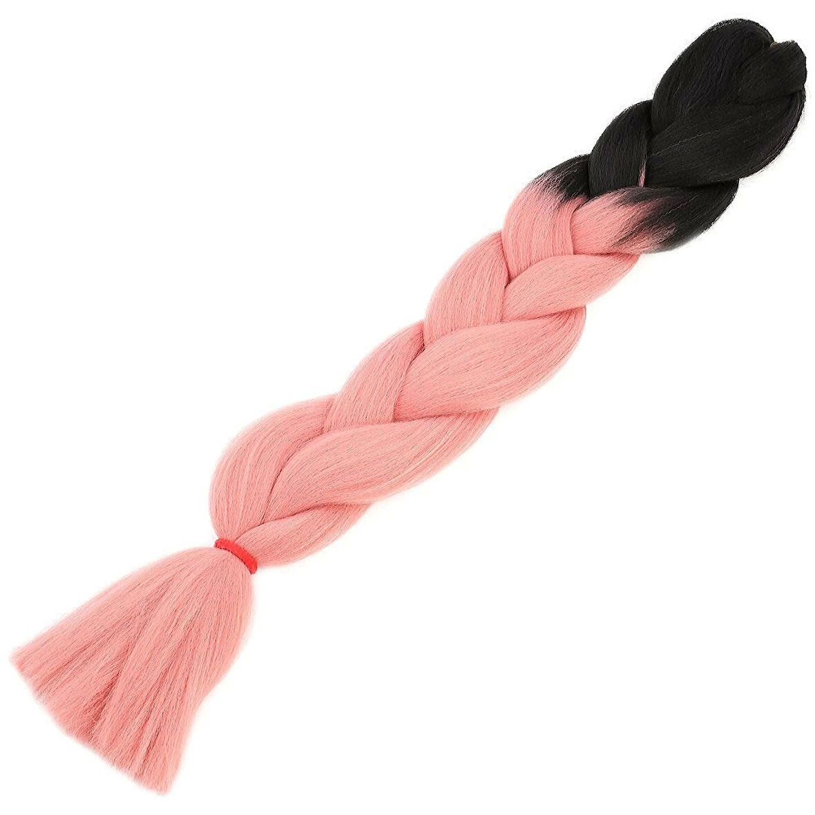 Afro Örgülük Sentetik Renk Geçişli Saç 100 Gr. / Siyah / Pudra Pembe