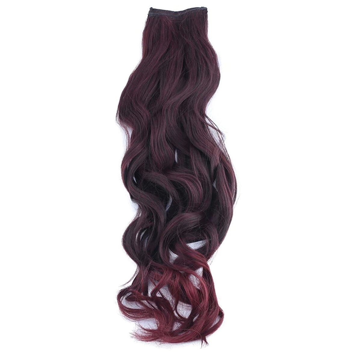 Kanekalon Fiber  Sentetik Dalgalı 8 Parça Saç Çıt Çıt  / Koyu Kızıl /  (CLZ175)