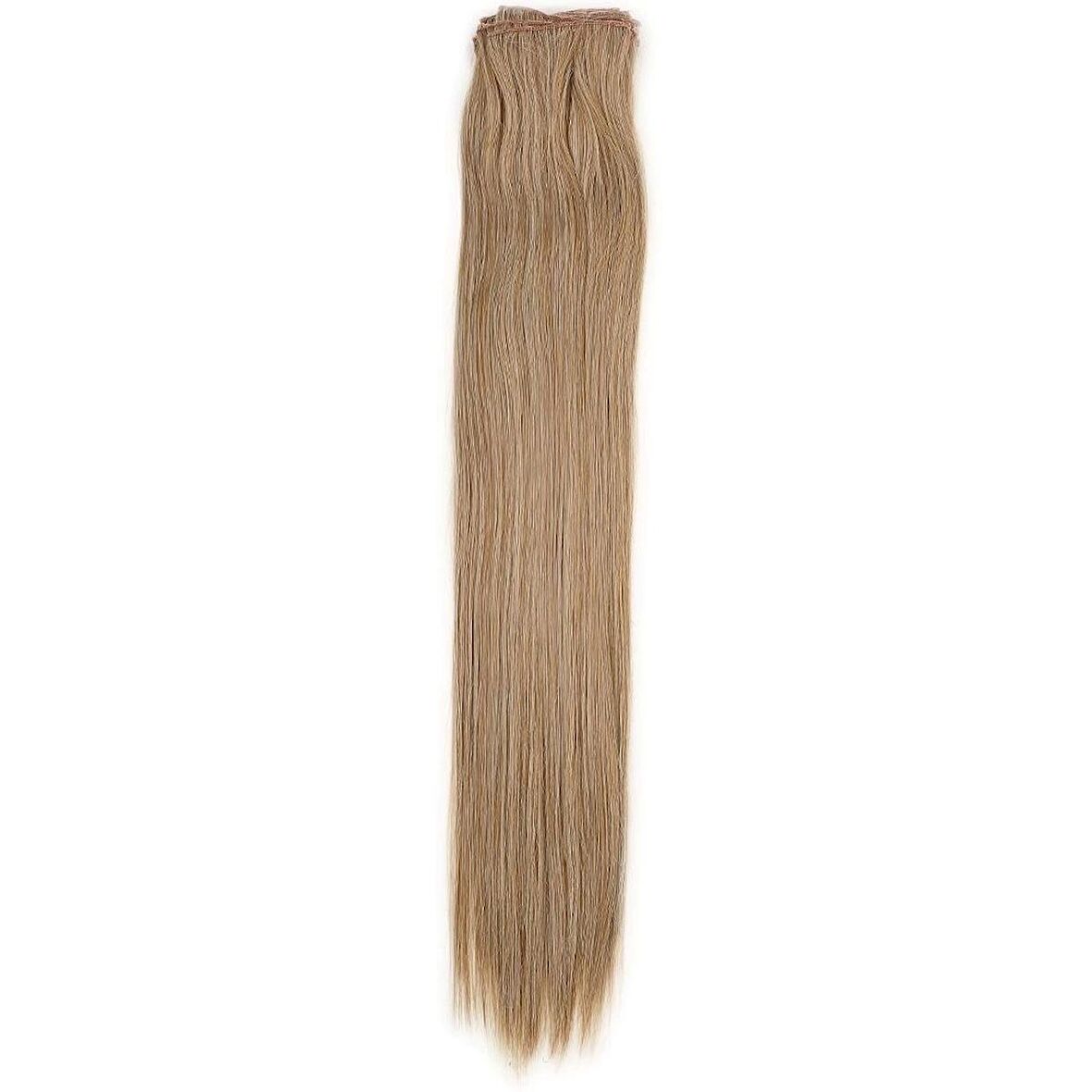 Kanekalon Fiber  Sentetik Düz 8 Parça Saç Çıt Çıt  / Karamel Platin Röfleli /  (CLZ175)