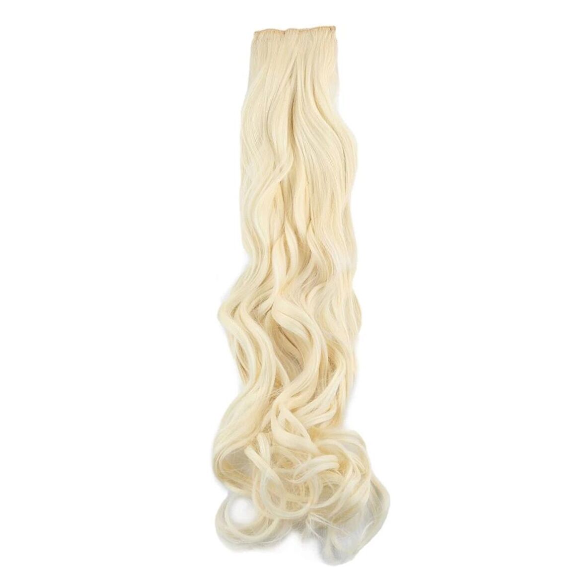 Kanekalon Fiber  Sentetik Dalgalı 8 Parça Saç Çıt Çıt  / Açık Platin /  (CLZ175)
