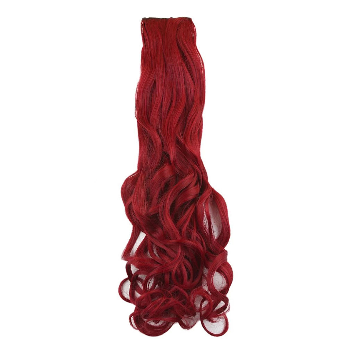 Kanekalon Fiber  Sentetik Dalgalı 8 Parça Saç Çıt Çıt  / Kızıl /  (CLZ175)