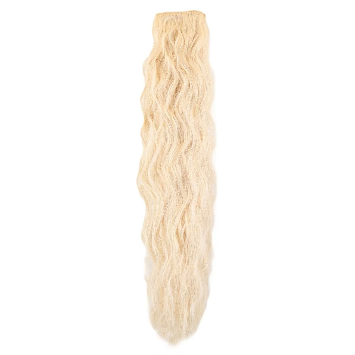 Kanekalon Fiber  Sentetik Kabartılmış Dalgalı 8 Parça Saç Çıt Çıt  / Platin /  (CLZ175)