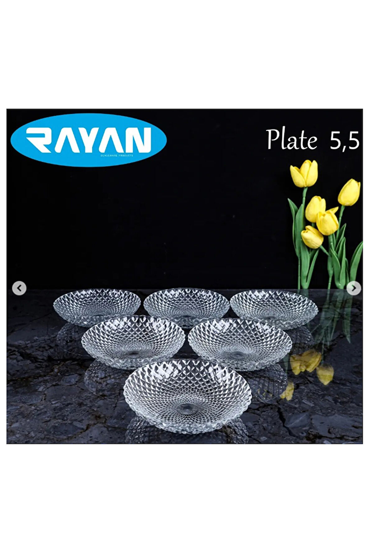 Rayan Plate Noktalı Cam Çerezlik