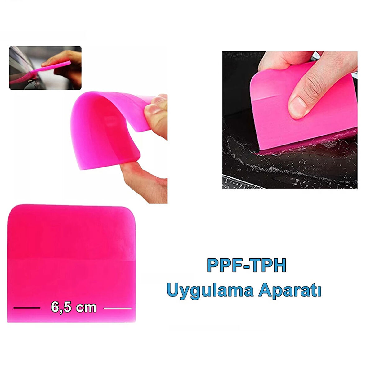 PPF/TPH Silikon Çekçek Ragle Cam Filmi Çekme Uygulama Aparatı Pembe 6x7.5cm